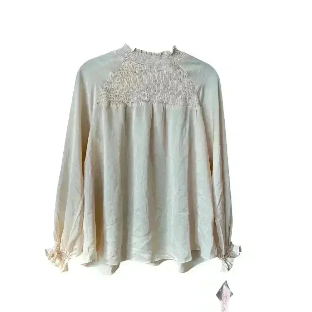 NWT Nanette Lepore Long Sleeve Blouse Office, Going out, High Neck A27‎